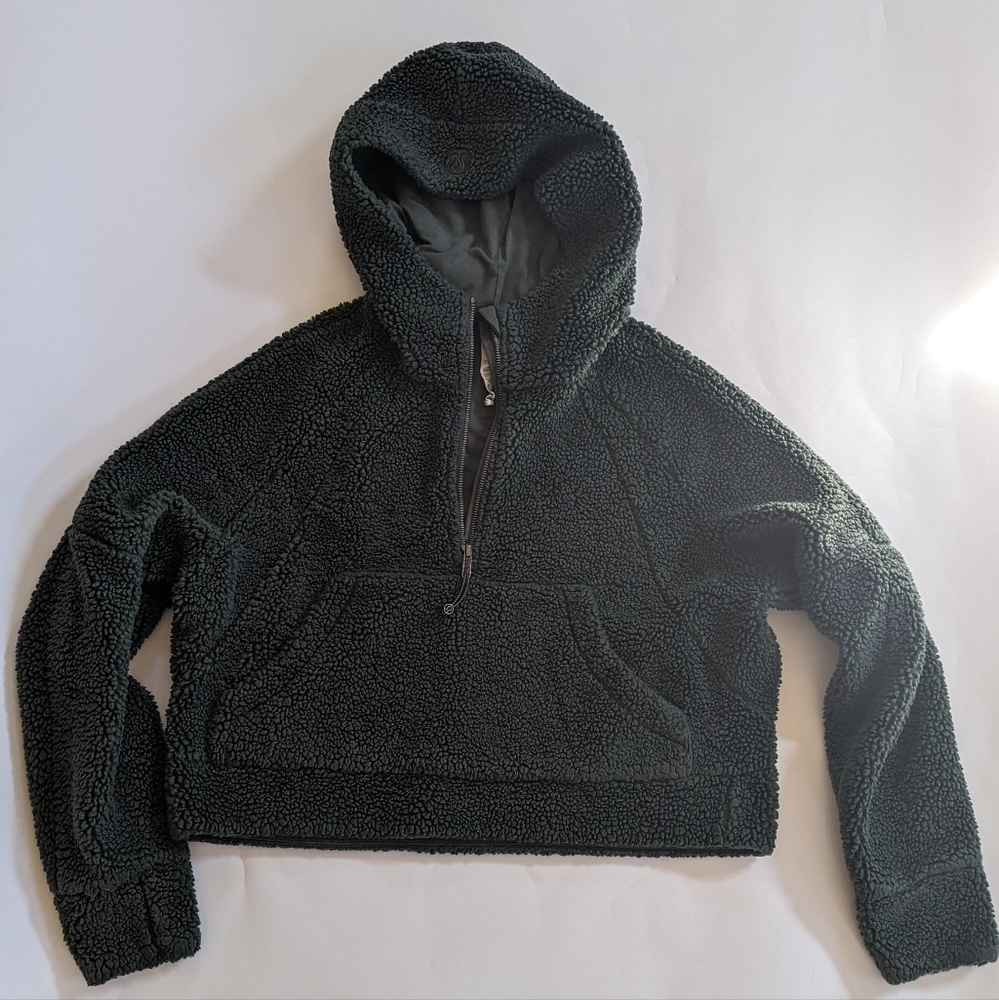 Lululemon Scuba Oversized Half Zip Fleece Hoodie M/L Smoked Spruce